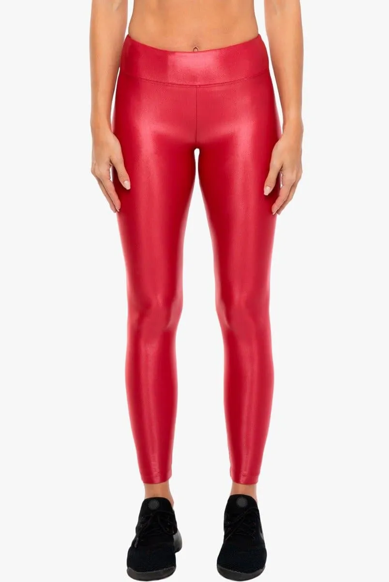 Koral Activewear Lustrous High Rise Legging - Crimson Red