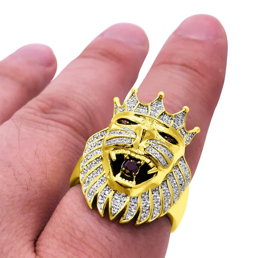 Lion .42cttw Diamond 10K Yellow Gold Ring
