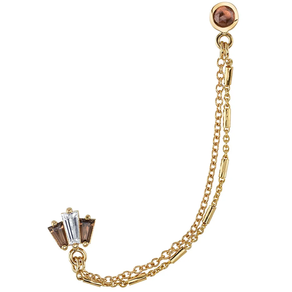 Lumen Dual End in Gold with Smoky Quartz & Morganite