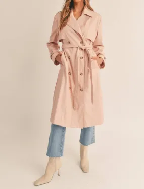 MABLE - Faux Leather Trench Coat