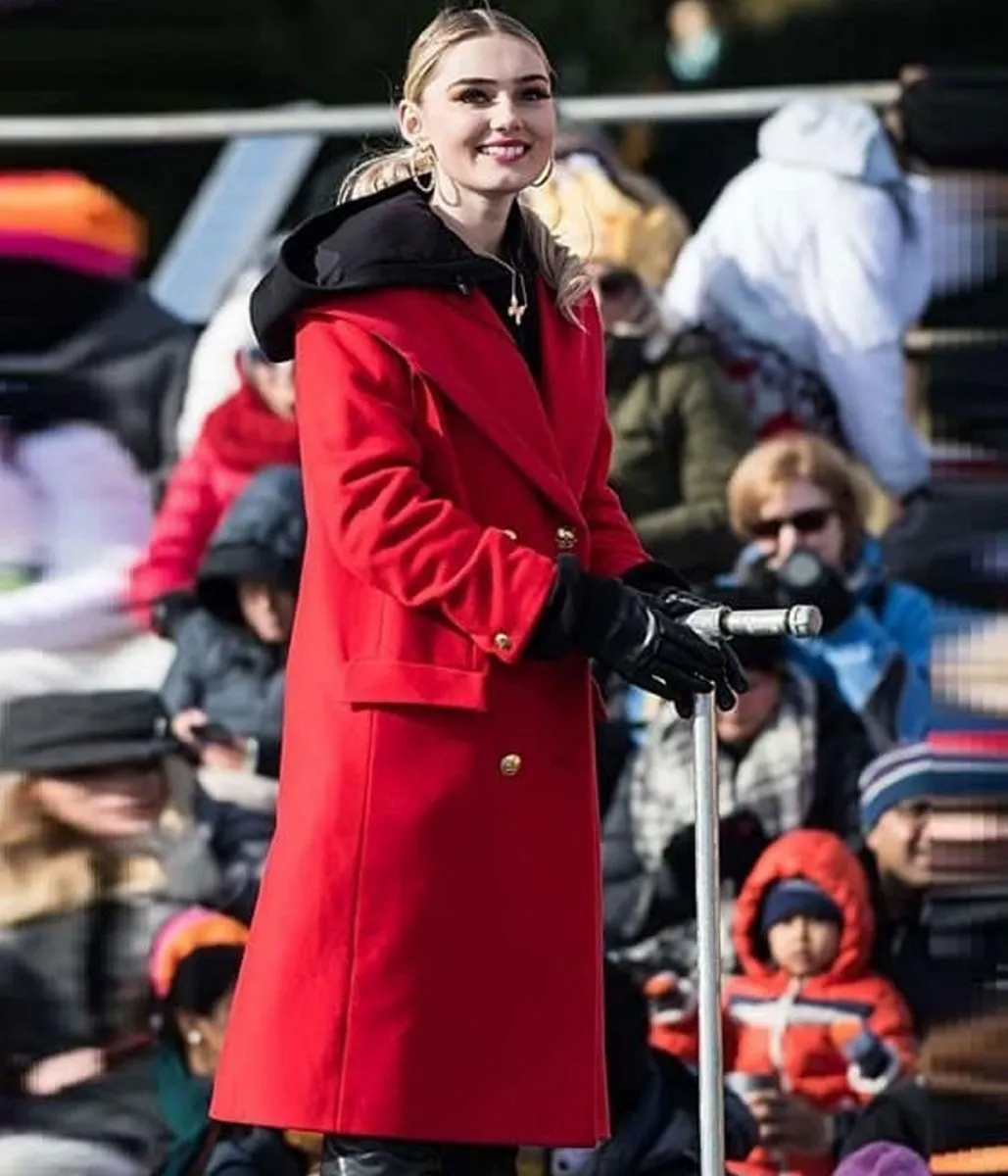 Meg Donnelly 100th Thanksgiving Day Red Coat