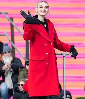 Meg Donnelly 100th Thanksgiving Day Red Coat