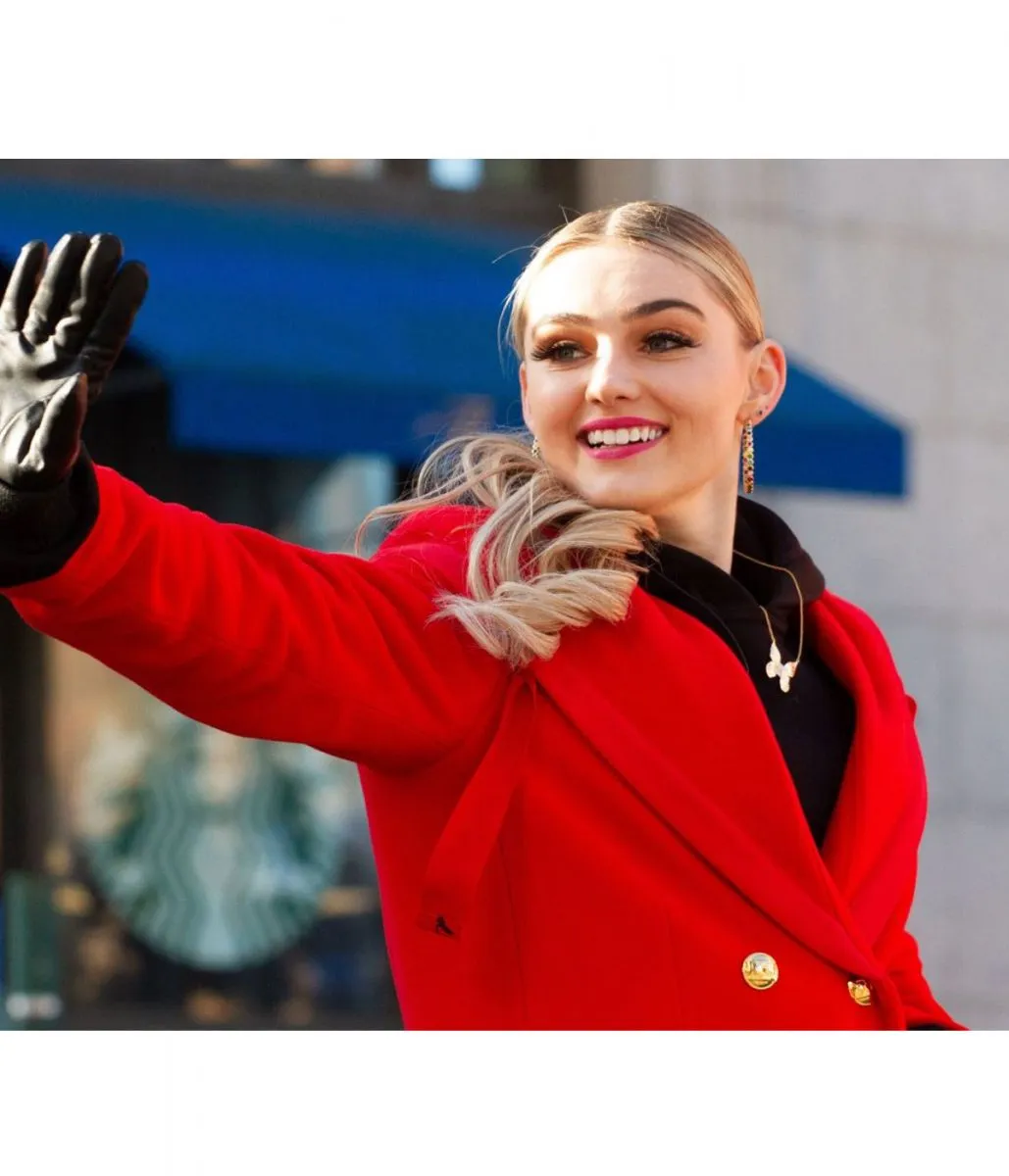 Meg Donnelly 100th Thanksgiving Day Red Coat