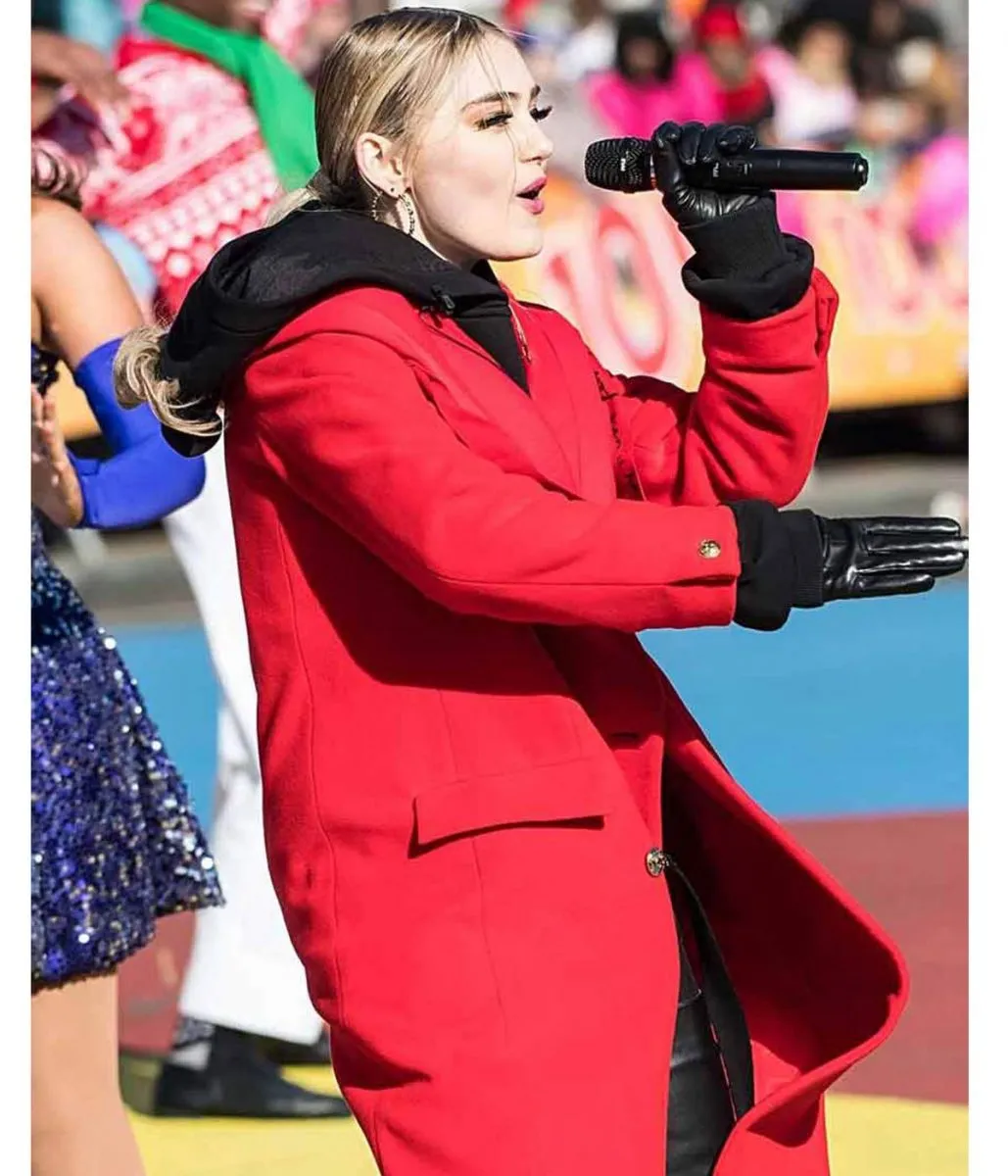 Meg Donnelly 100th Thanksgiving Day Red Coat