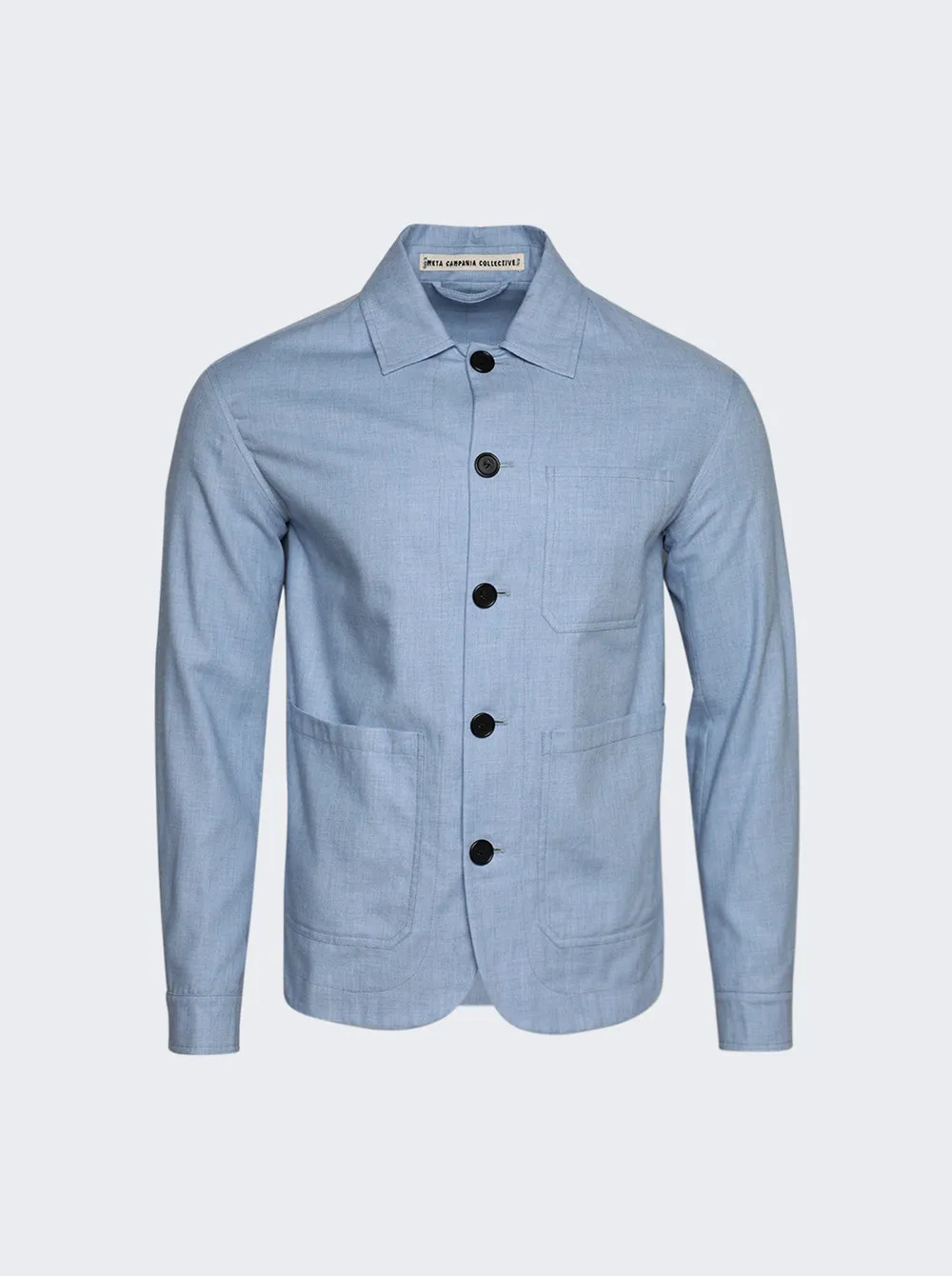 Meta Campania Collective   Julian Self Lined Shirt Jacket Chambray Blue 