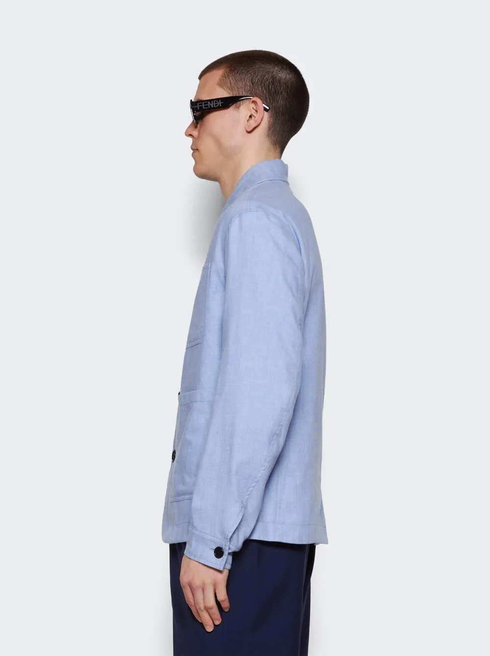 Meta Campania Collective   Julian Self Lined Shirt Jacket Chambray Blue 