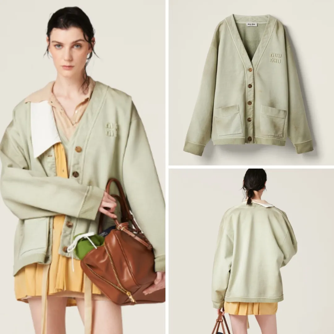 MiuMiu  |Casual Style Blended Fabrics Plain Logo Cardigans