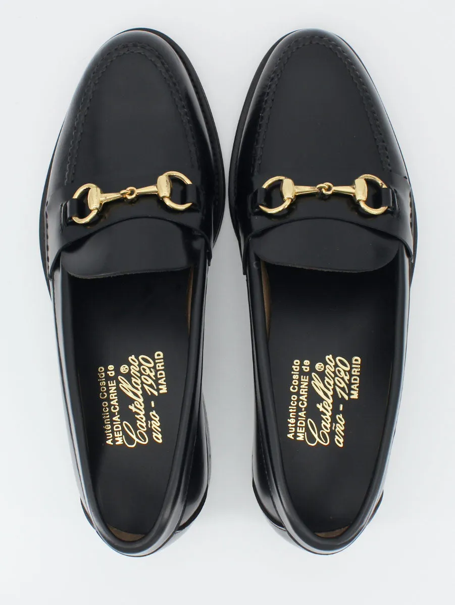 Mocasines de hombre 5551 piel antik  con adorno color negro