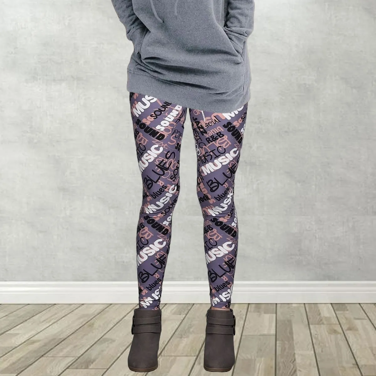 Music Print Leggings