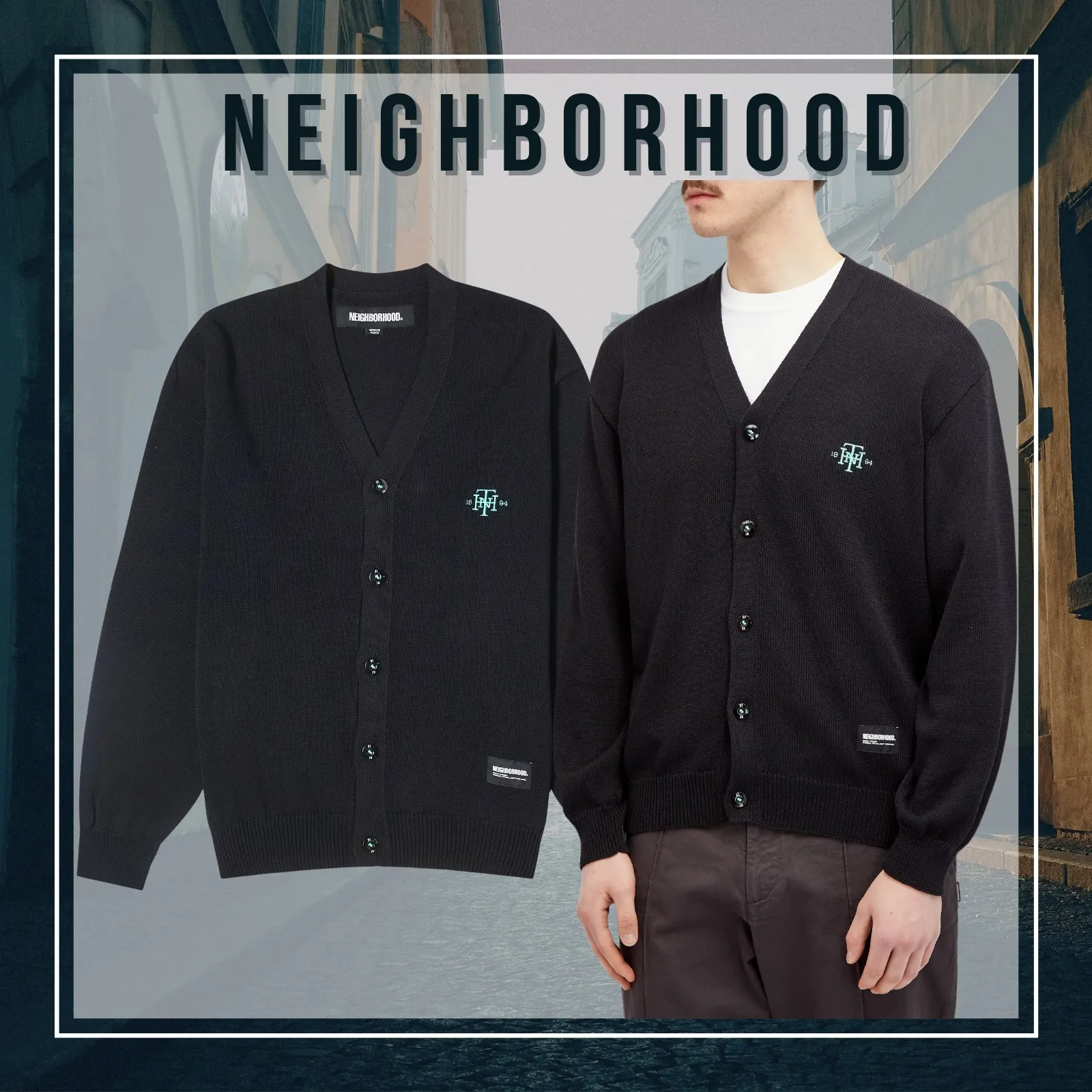 NEIGHBORHOOD  |Unisex Blended Fabrics Street Style Plain Logo Cardigans