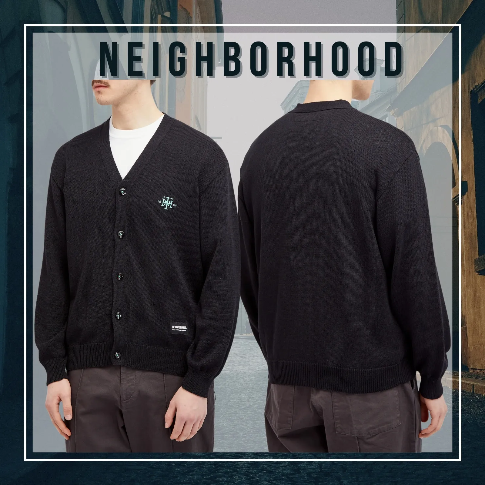 NEIGHBORHOOD  |Unisex Blended Fabrics Street Style Plain Logo Cardigans