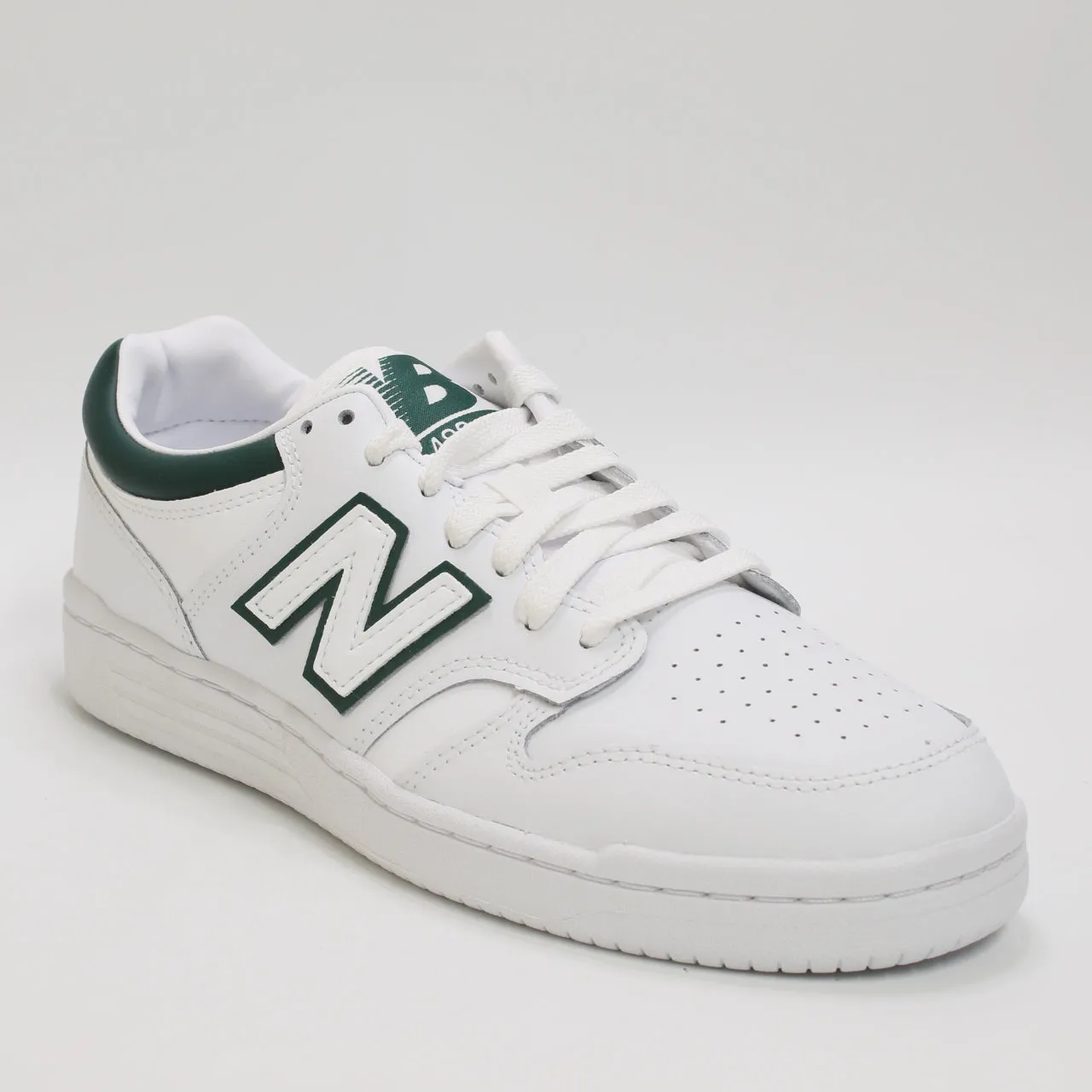 New Balance BB480 White Green Trainers