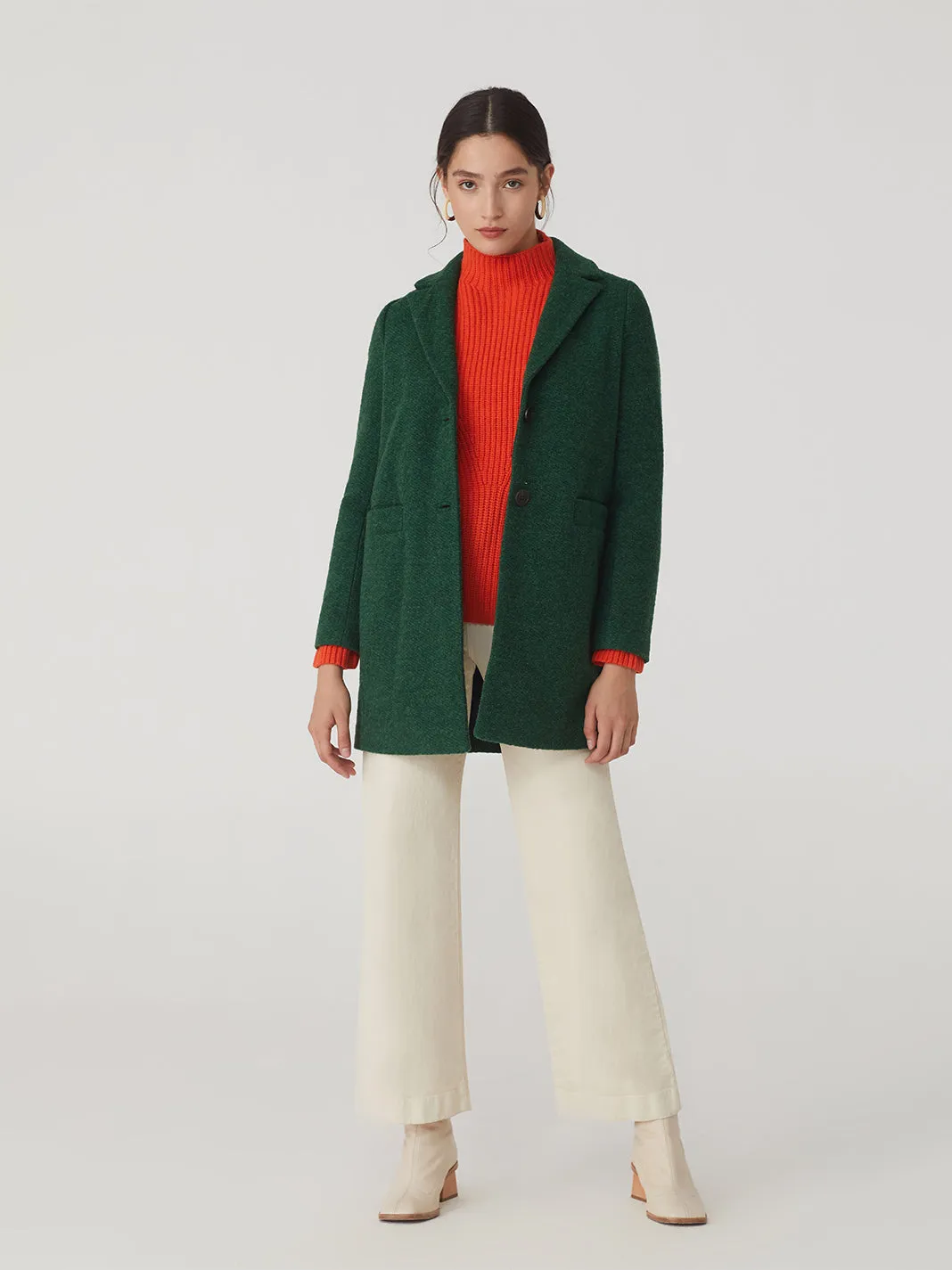 Nice Things Textured Coat Green