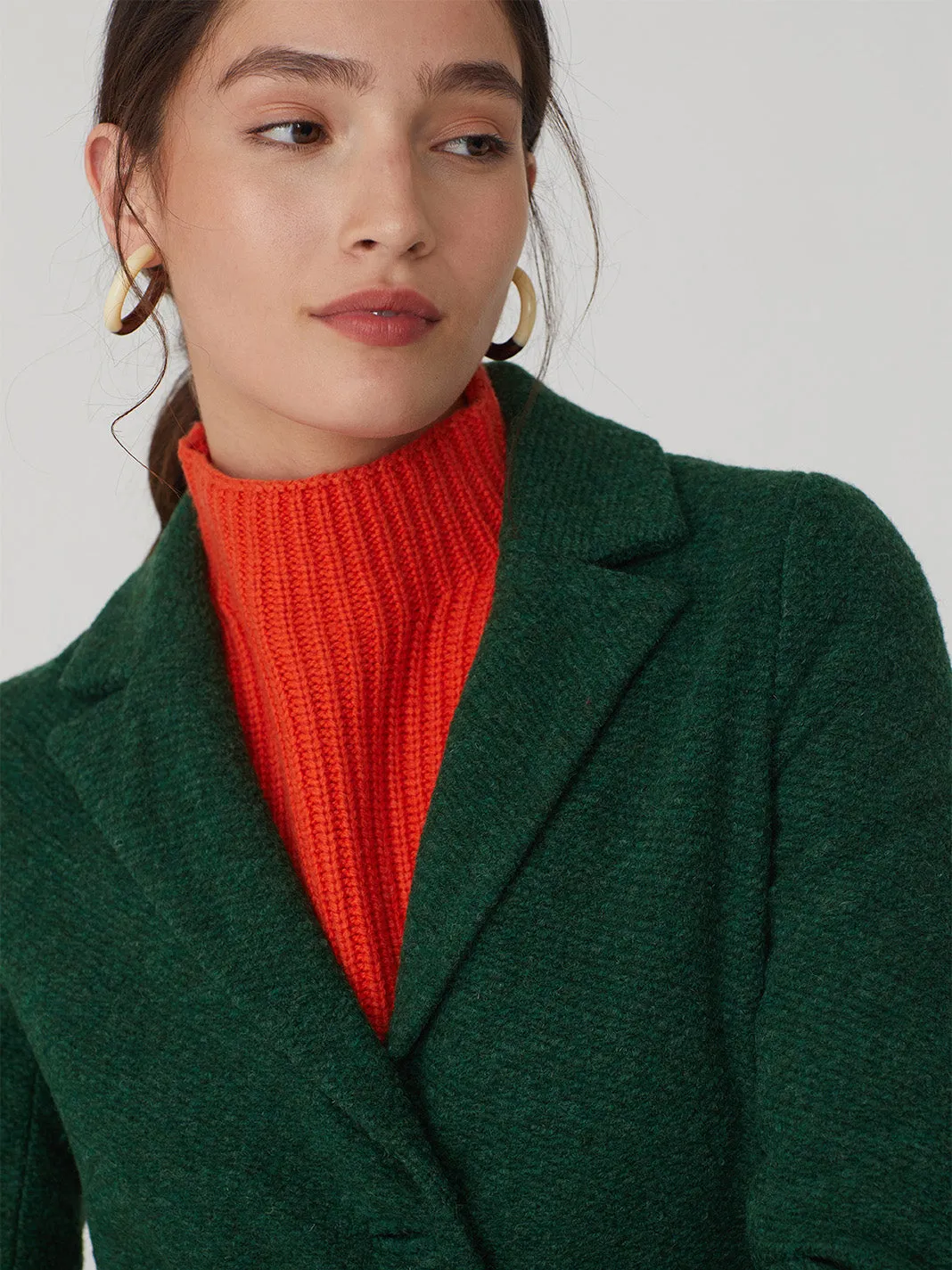 Nice Things Textured Coat Green