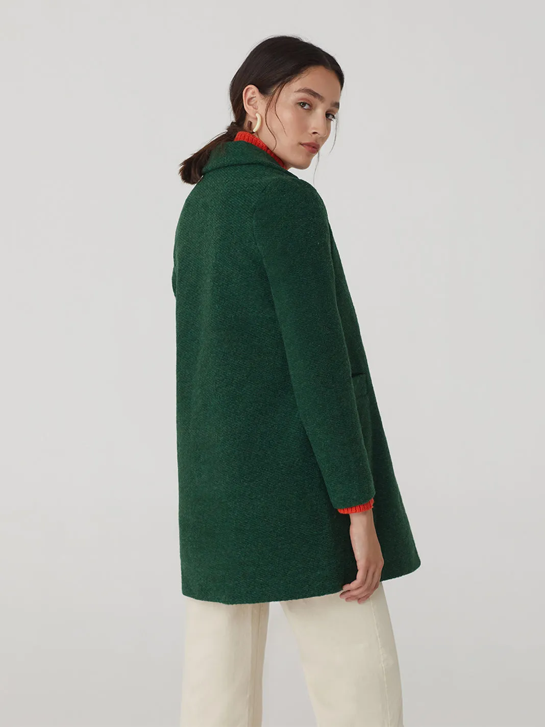 Nice Things Textured Coat Green