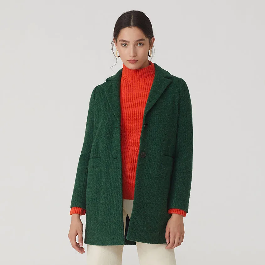 Nice Things Textured Coat Green