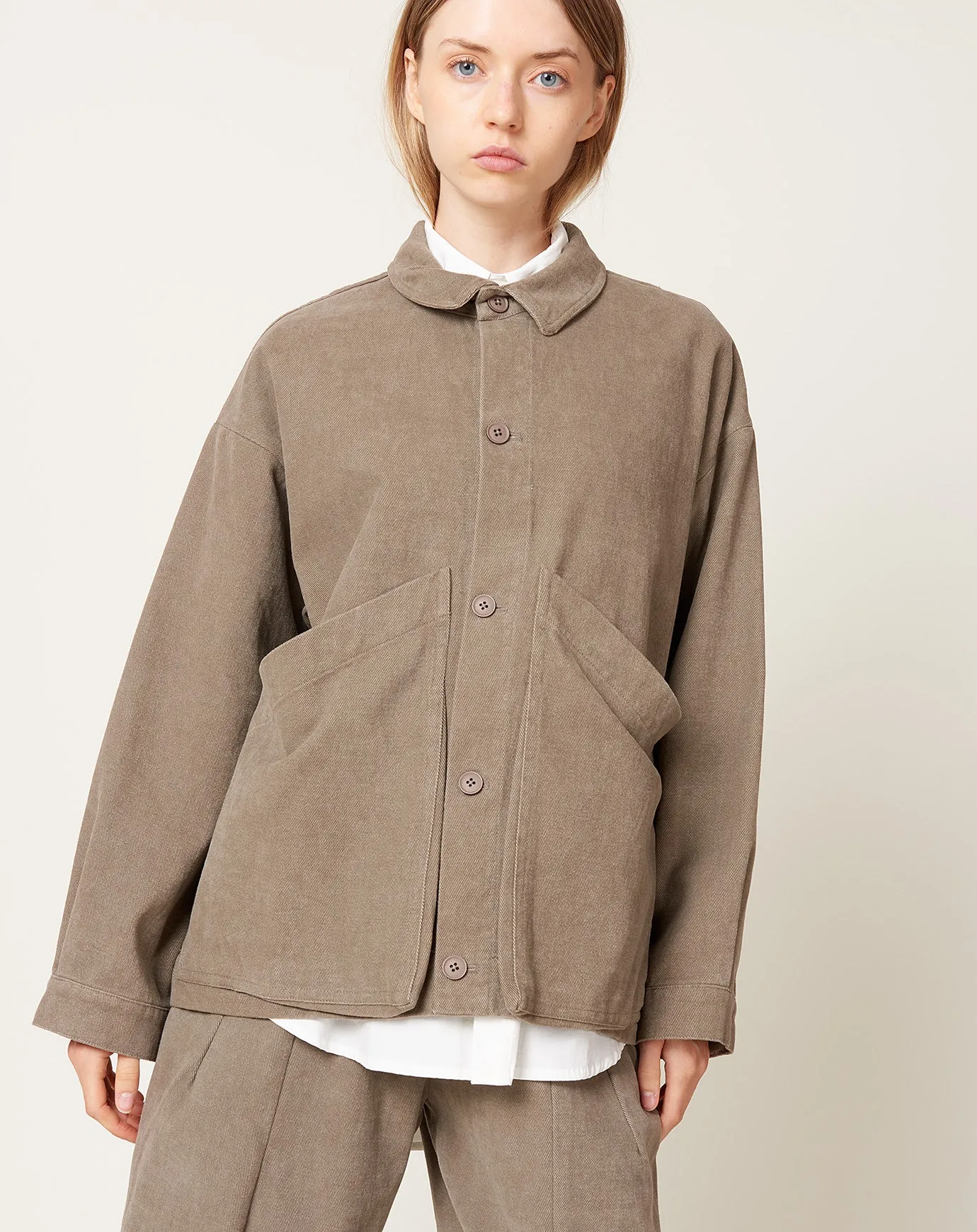 Panel Pocket Shirt Jacket in Umber