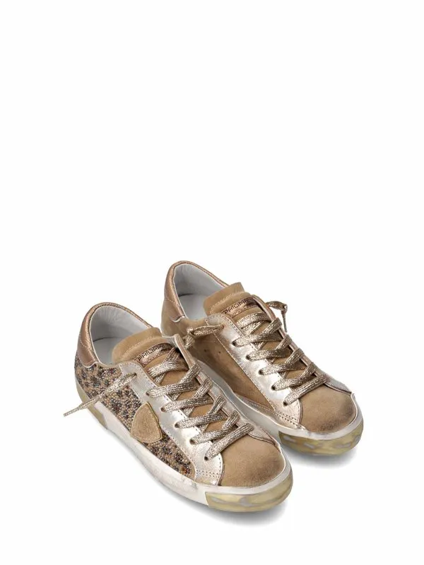 Philippe Model Sneaker Donna Prsx Low Gold Leopardata