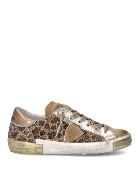 Philippe Model Sneaker Donna Prsx Low Gold Leopardata