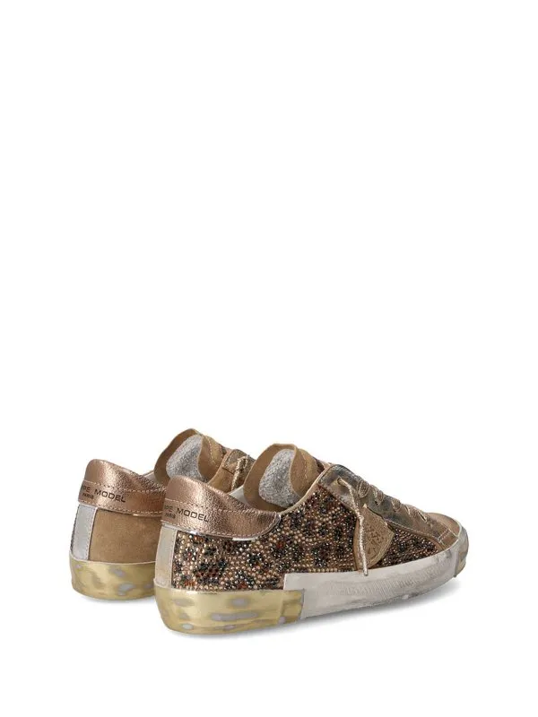 Philippe Model Sneaker Donna Prsx Low Gold Leopardata