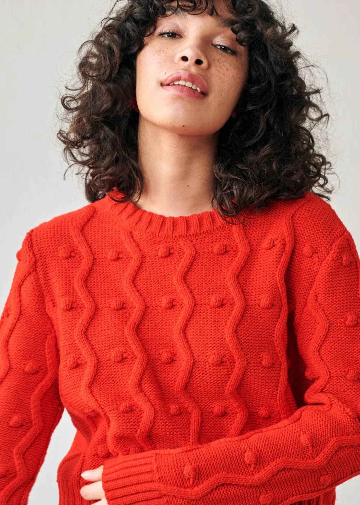 Pom Pom Sweater - Red