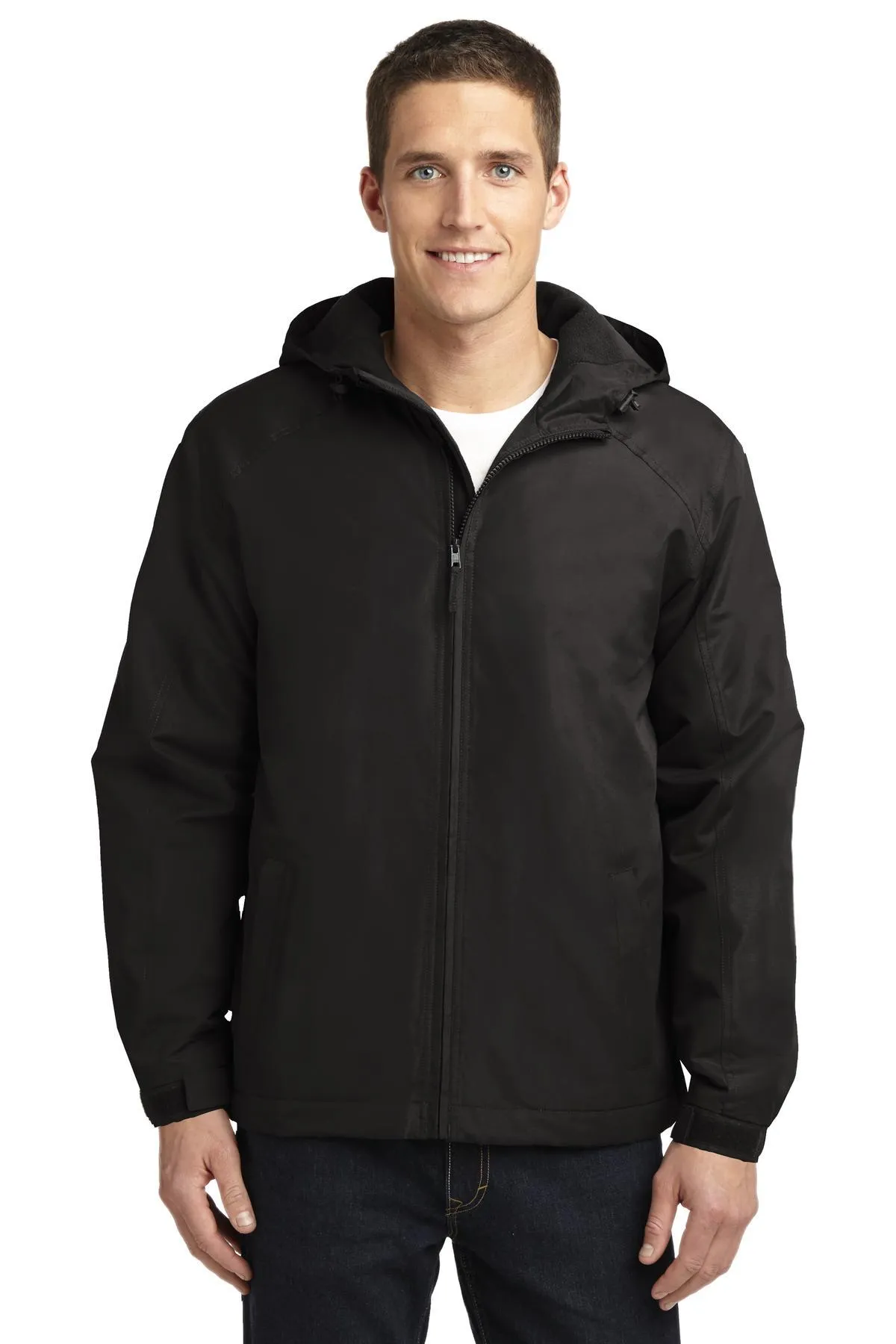 Port Authority Hooded Charger Jacket J327 True Black