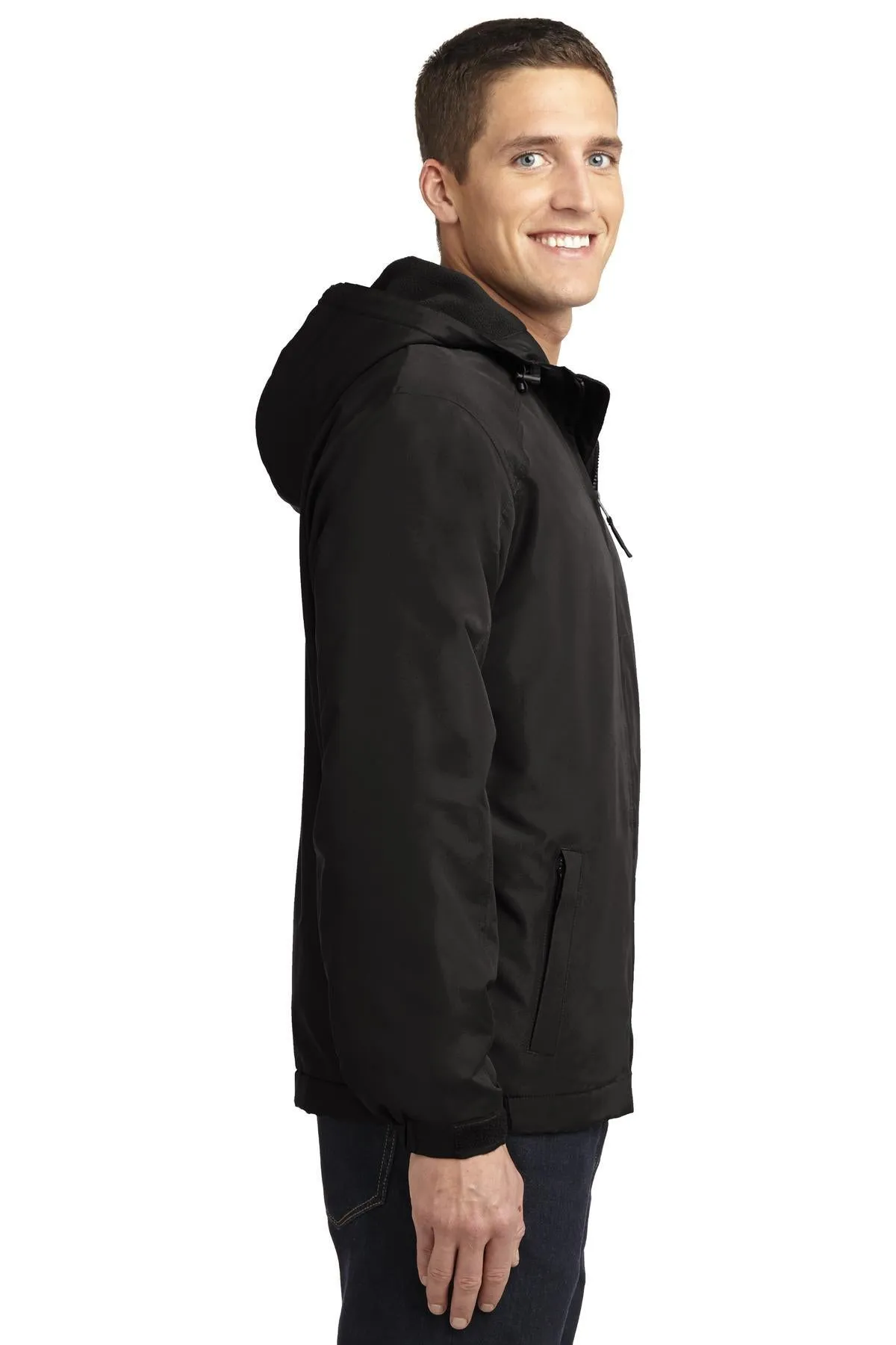 Port Authority Hooded Charger Jacket J327 True Black