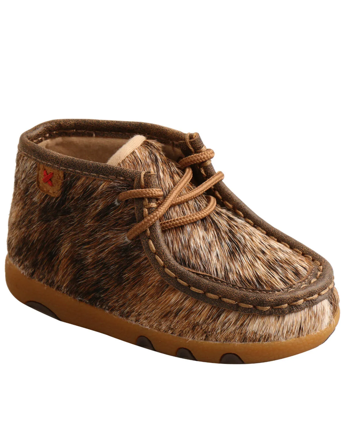 Product Name:  Twisted X Infant Girls' Brindle Hair-On Shoes - Moc Toe