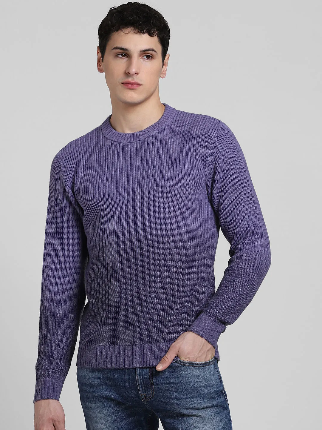 Purple Ombre Knitted Sweater