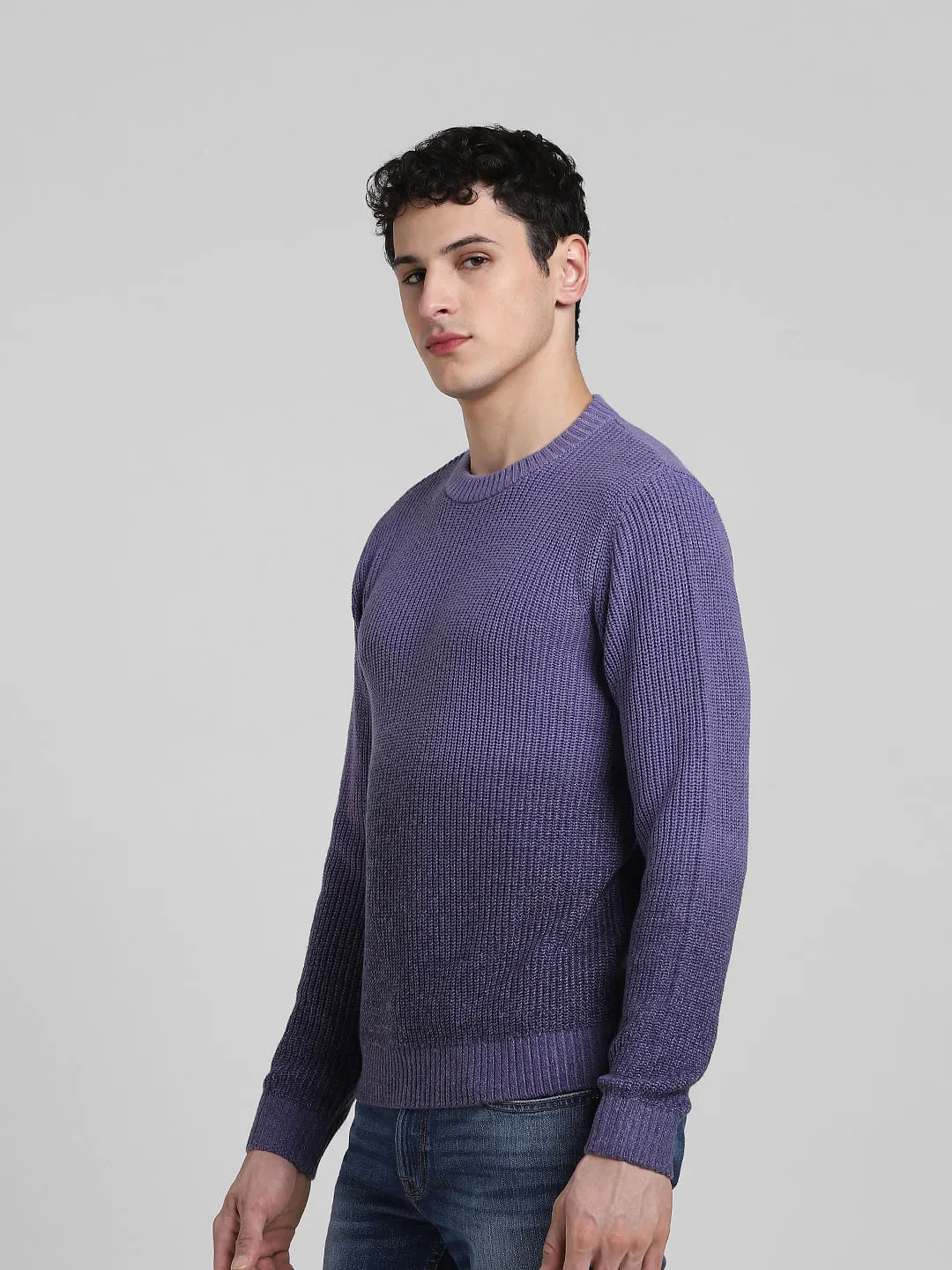 Purple Ombre Knitted Sweater