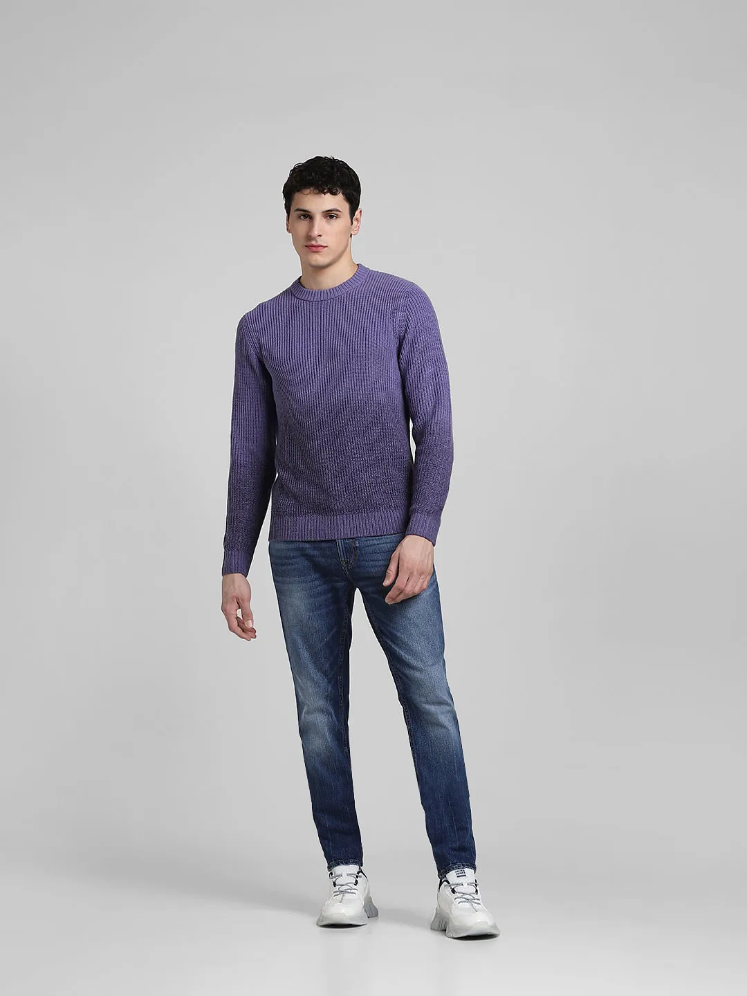 Purple Ombre Knitted Sweater