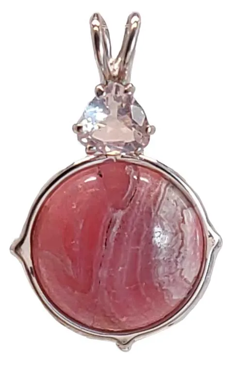Rhodochrosite With Trillion Cut Rose Quartz Special 2