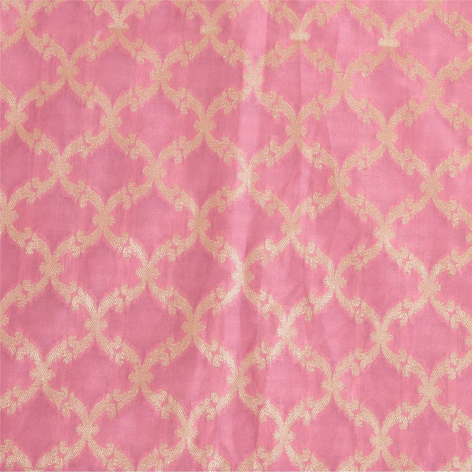 Sanskriti Vintage Pink Long Dupatta Stole Art Silk Hijab Woven Wrap Scarves