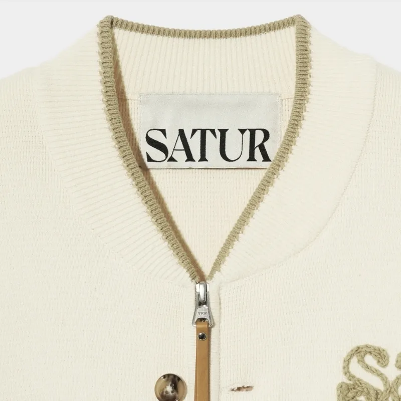 SATUR  |Unisex Street Style Long Sleeves Plain Cotton Logo Cardigans