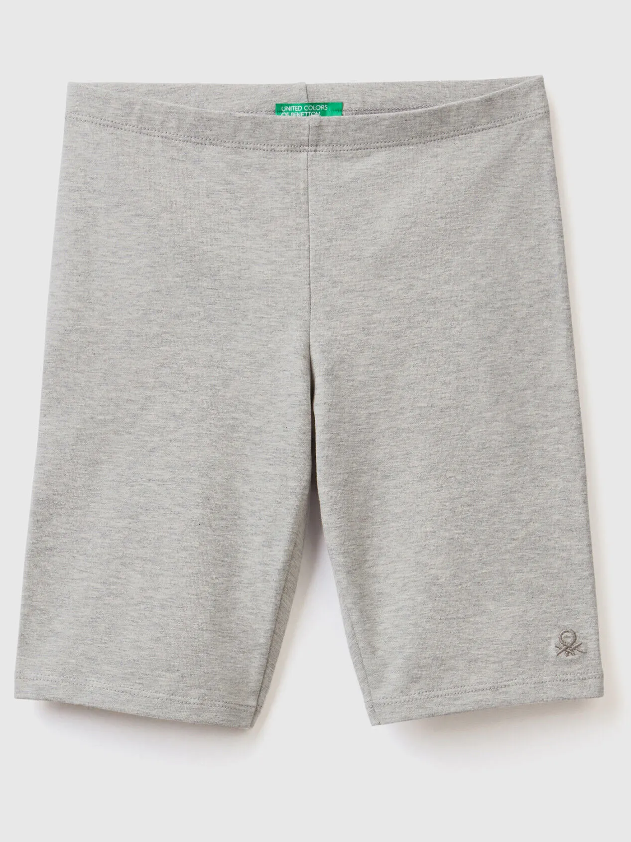 Short leggings in stretch cotton - Light Gray | Benetton