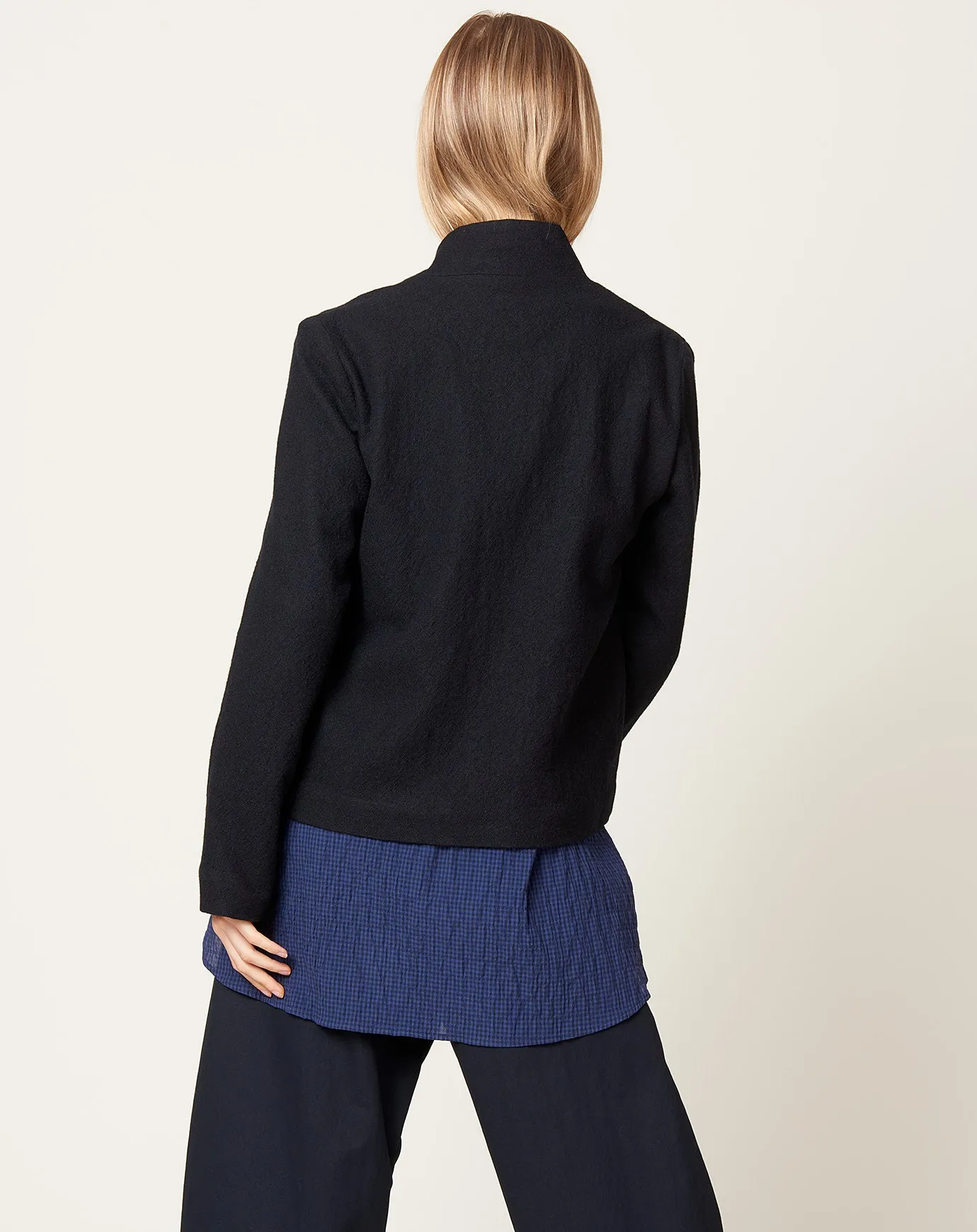 Shrunken Wool Jacket in Black