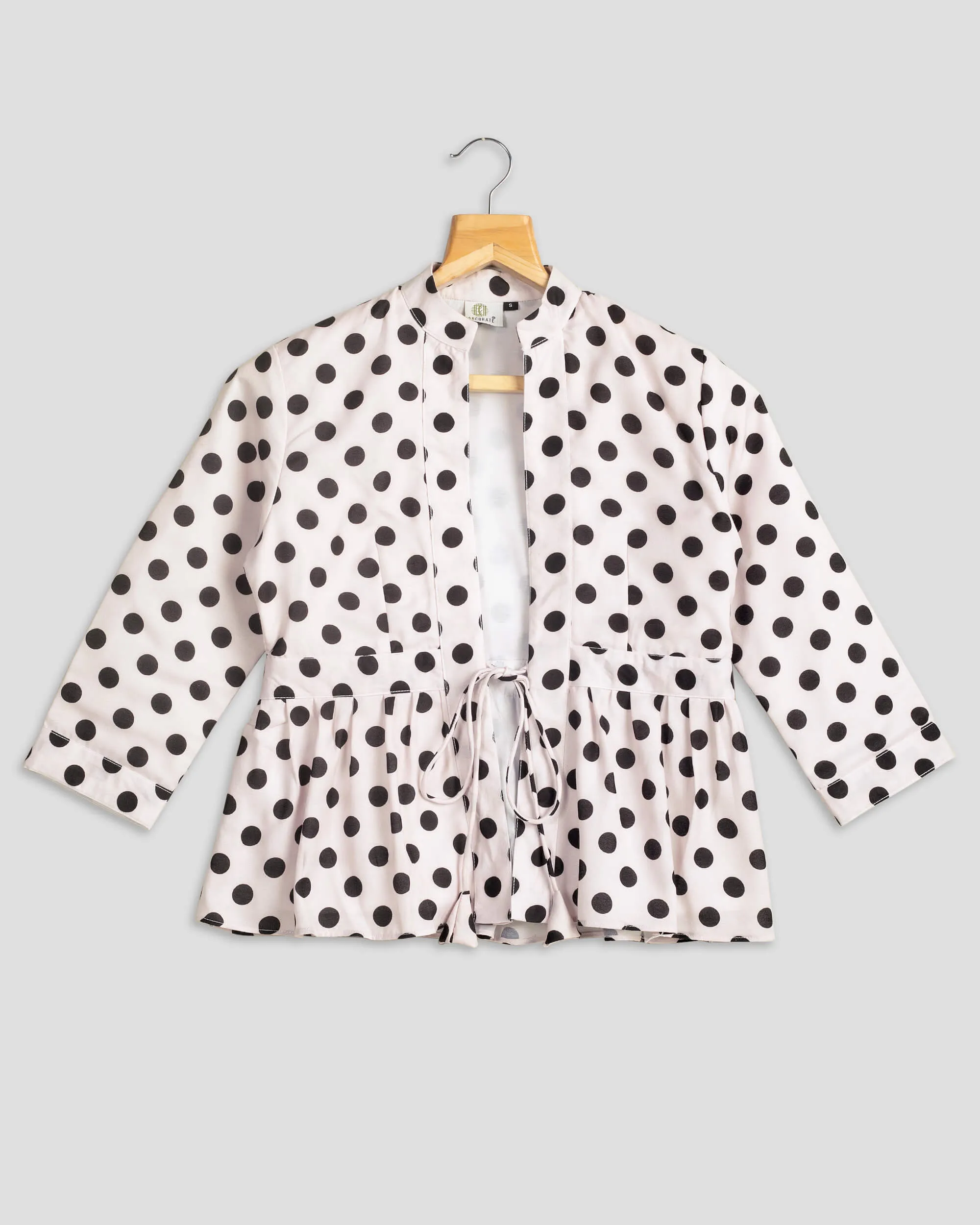 Smart Polka Dots Frill Jacket For Women