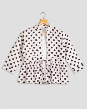 Smart Polka Dots Frill Jacket For Women