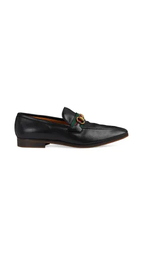 Soft Leather Loafer with Horsebit - Black