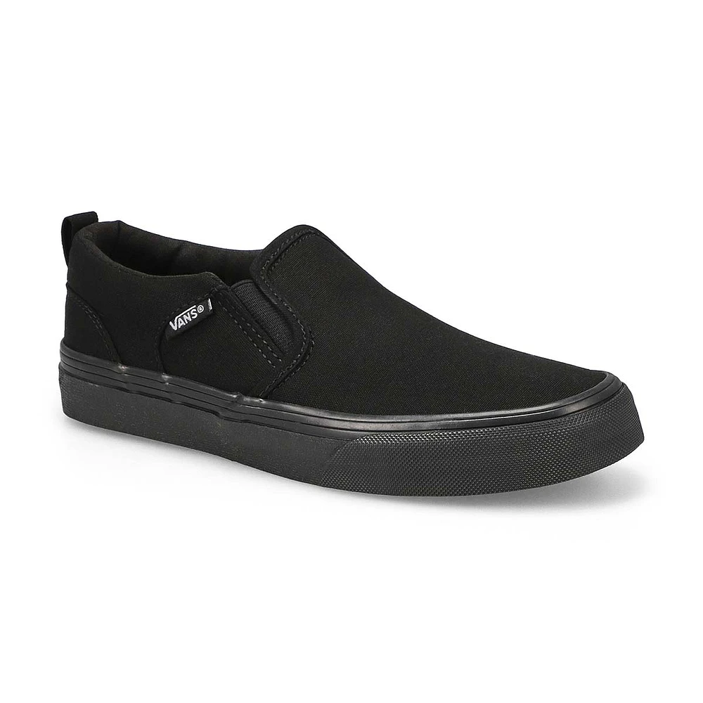 Soft Moc Boys Asher Slipon Sneaker - Black/Black