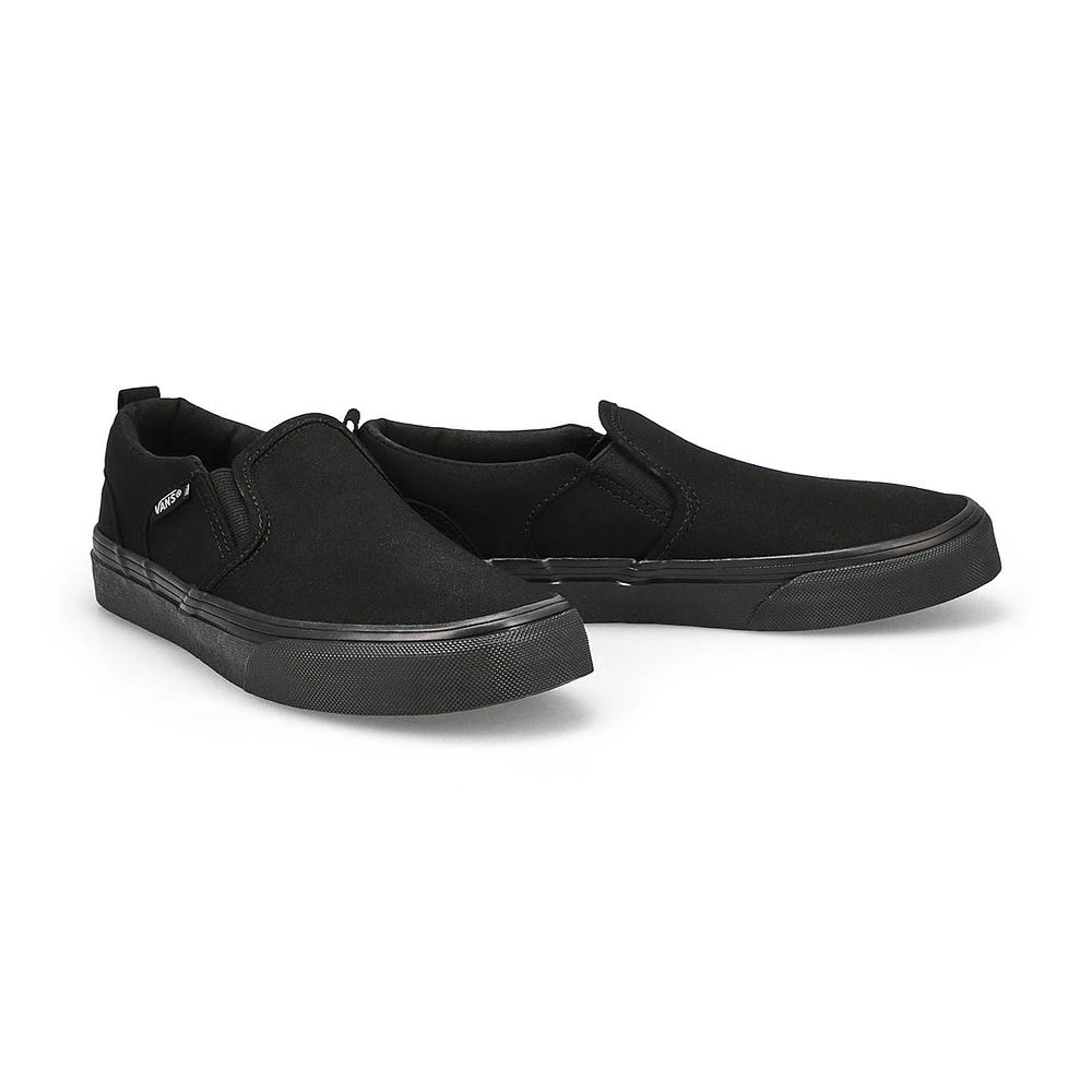 Soft Moc Boys Asher Slipon Sneaker - Black/Black