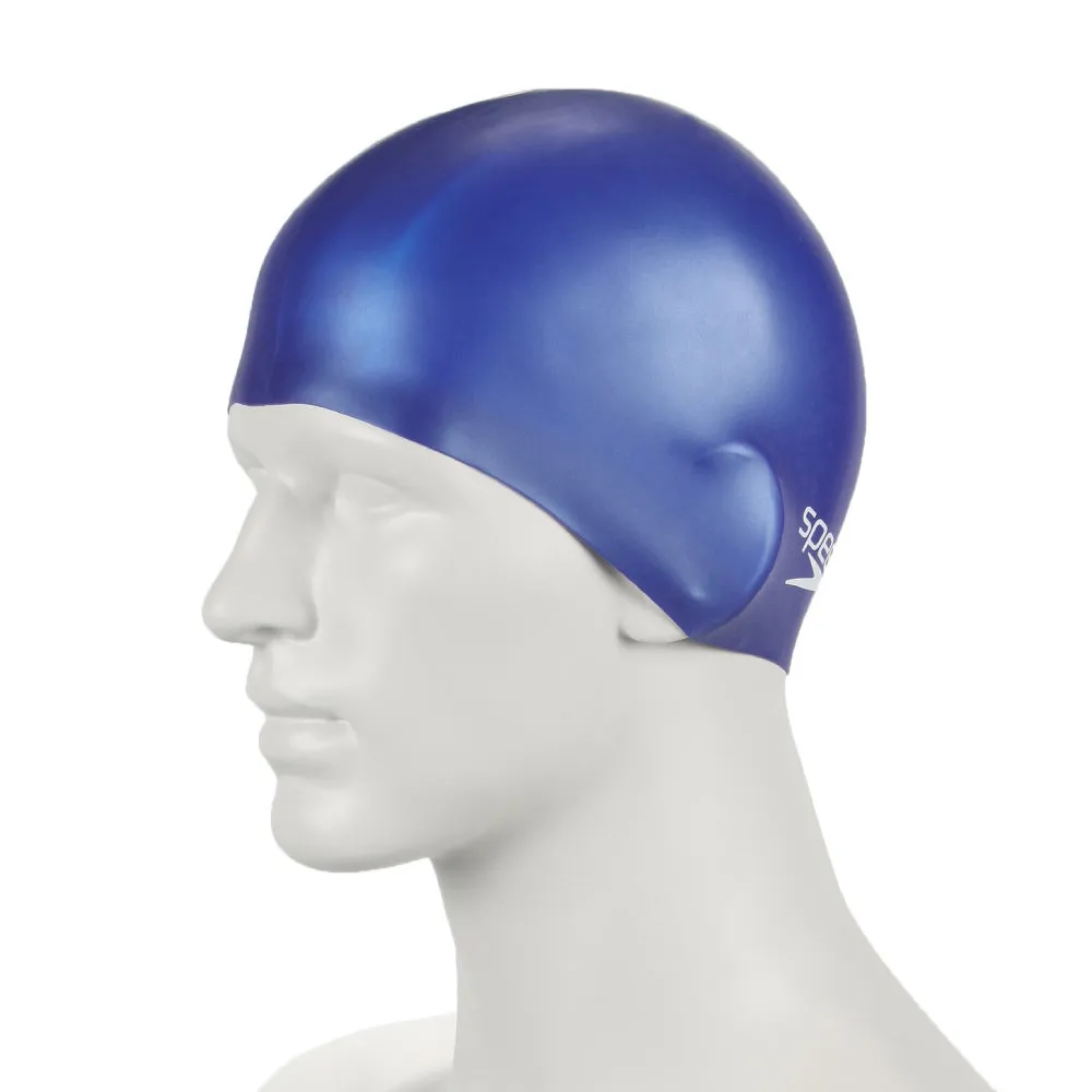 Speedo Moulded Silicon Swimming Cap (Blue)