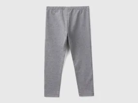 Stretch cotton leggings - Dark Gray | Benetton