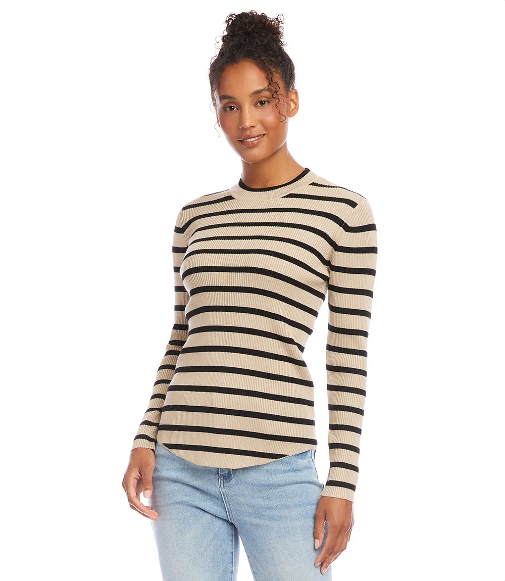 Stripe Shirttail Sweater