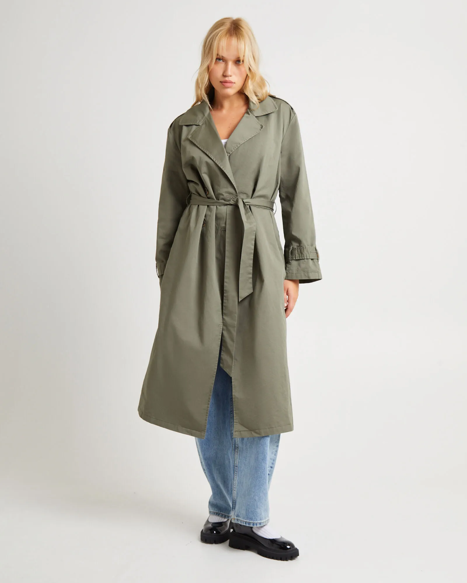 Subtitled Tamika Trench Coat Olive