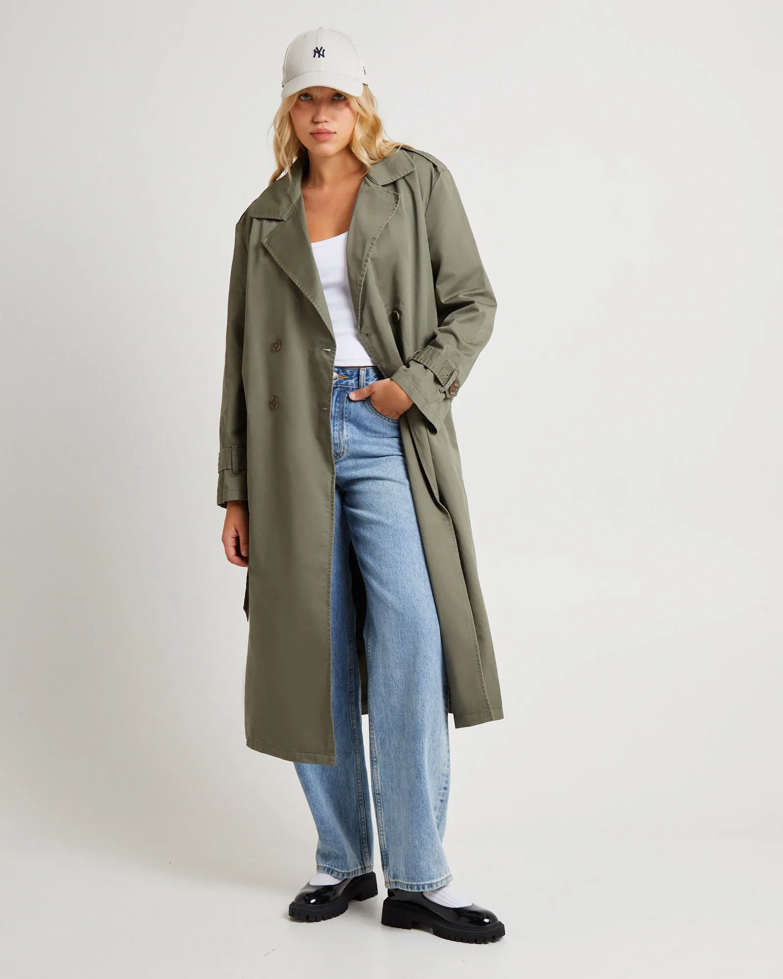 Subtitled Tamika Trench Coat Olive