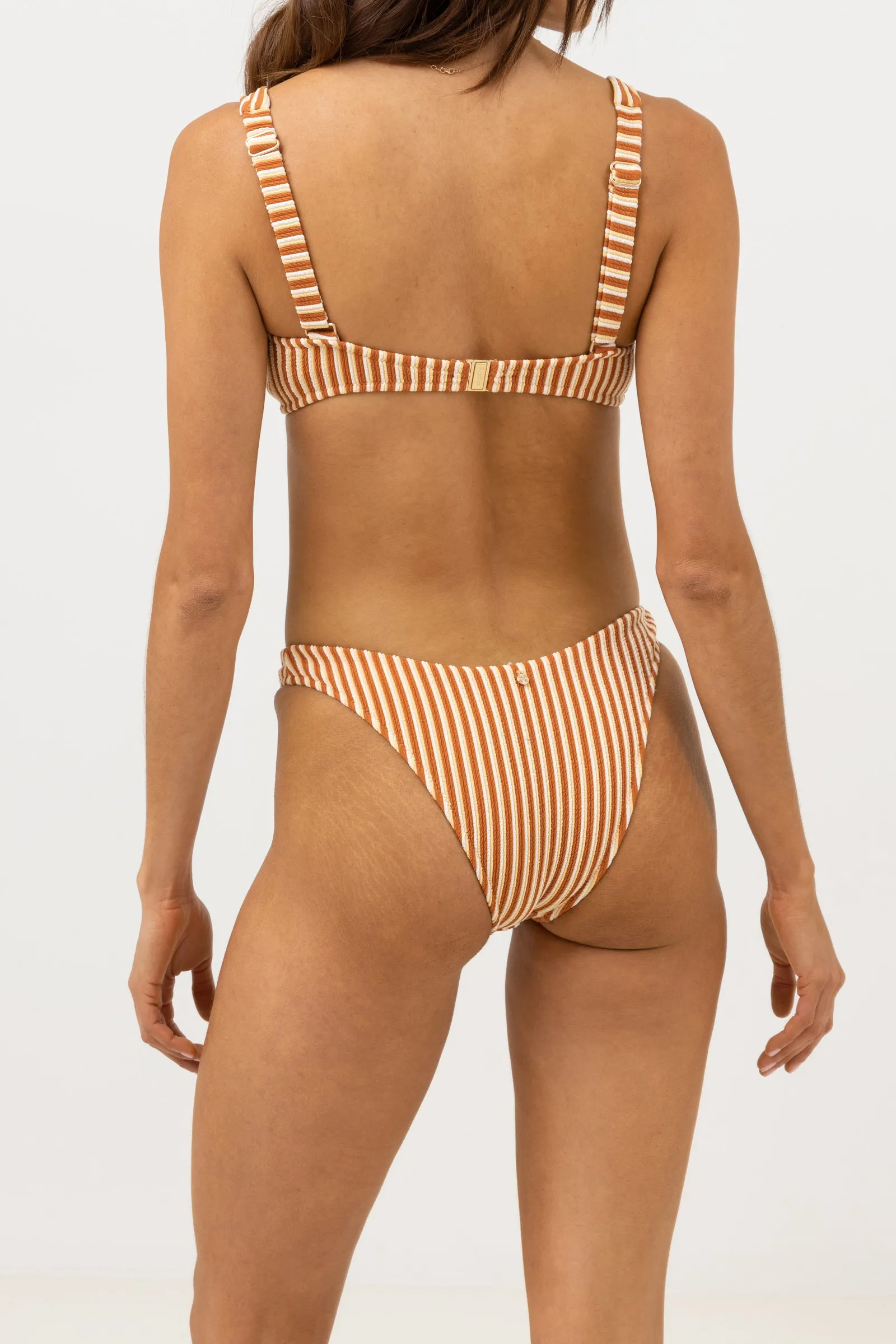 Sunbather Stripe Hi Cut Pant Chocolate