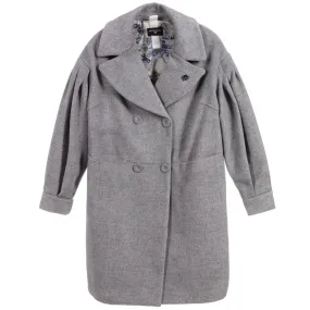 Teen Girls Grey Wool Coat