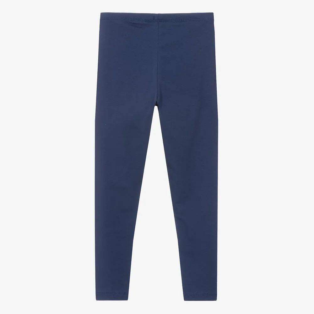 Teen Girls Navy Blue Cotton Leggings