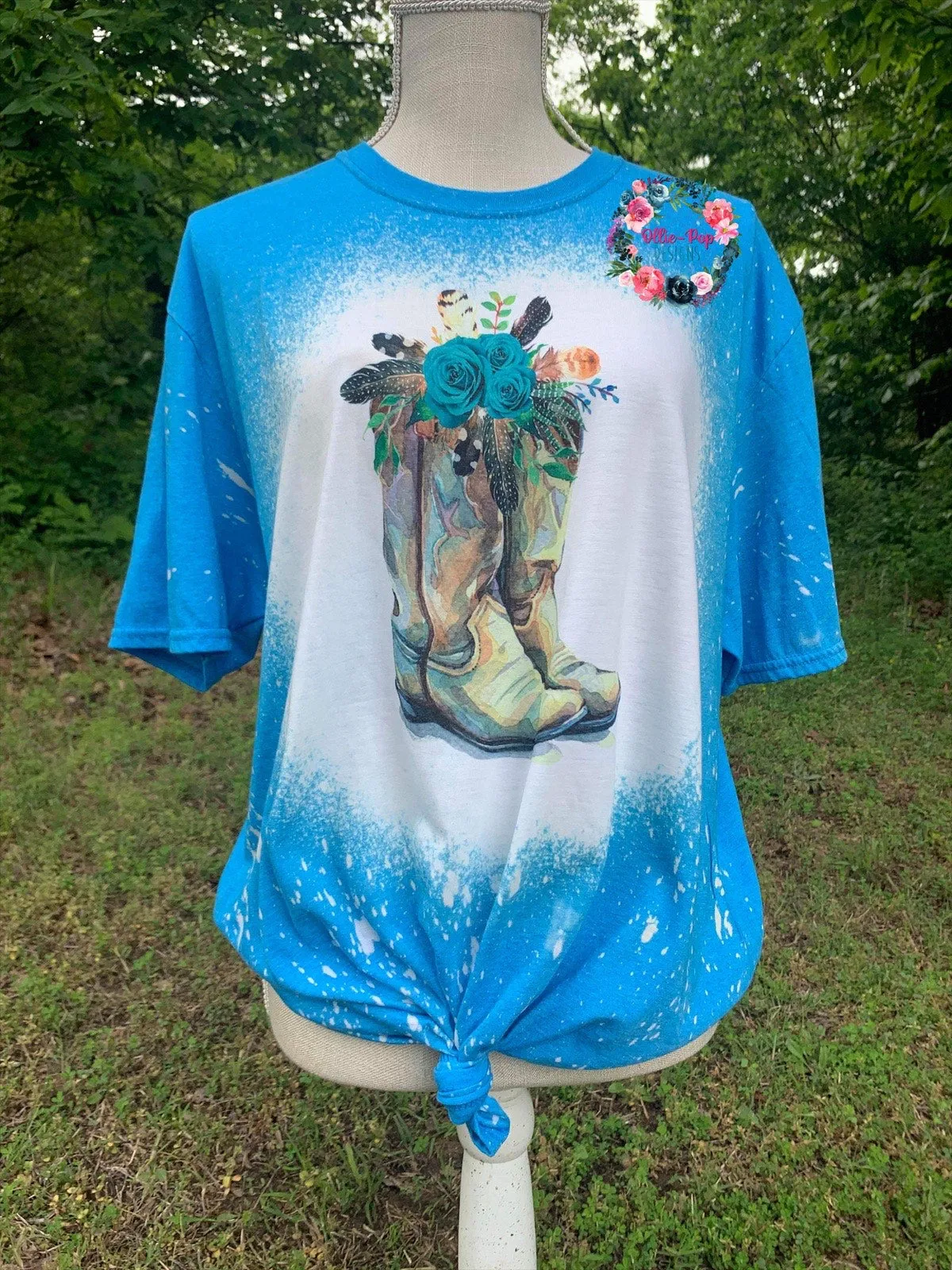 Turquoise Boots Tee - Bleached